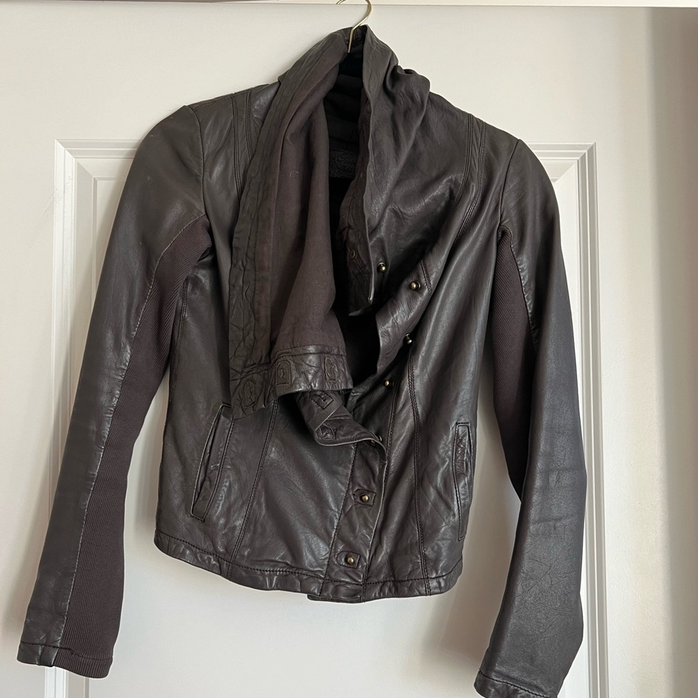 All Saints Brown Leather Jacket